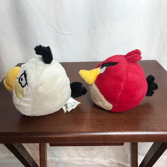 Bundle of 2 Angry Birds Red Bird & Matilda White Small Plush Stuffed Animals - Picture 2 of 9